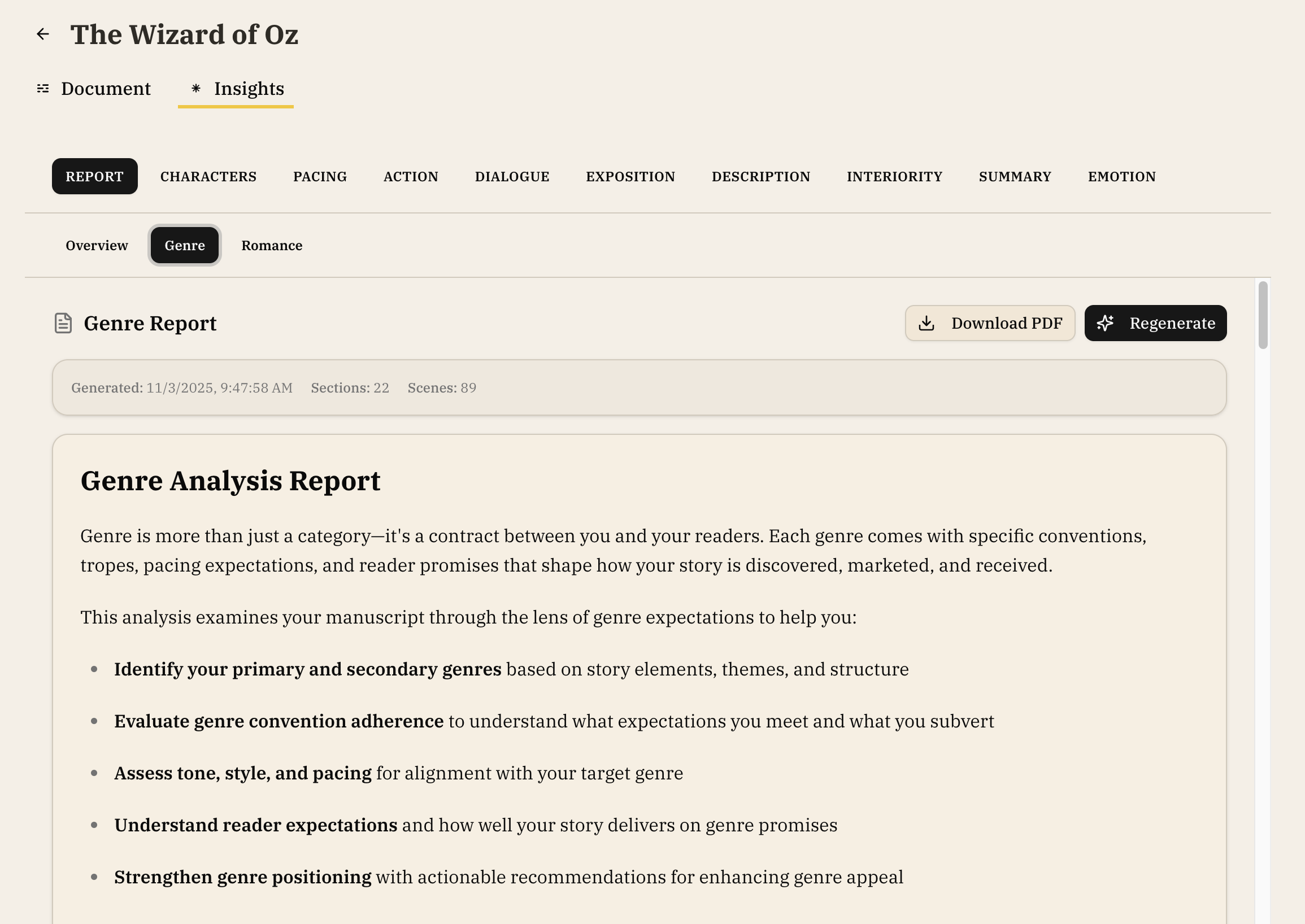 Genre Analysis Report