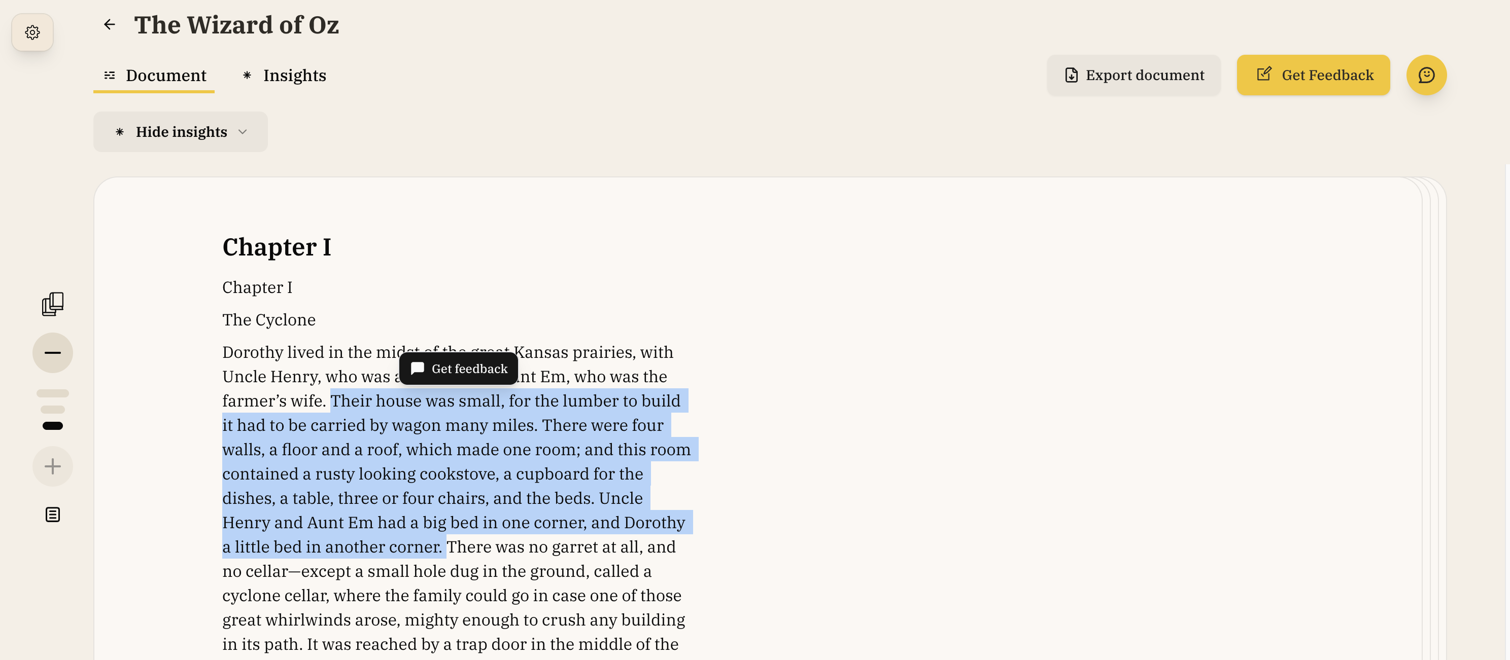 Inline Feedback Button
