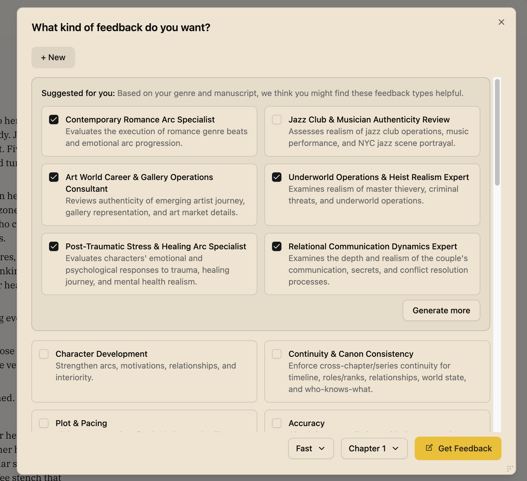 Suggested Feedback Types